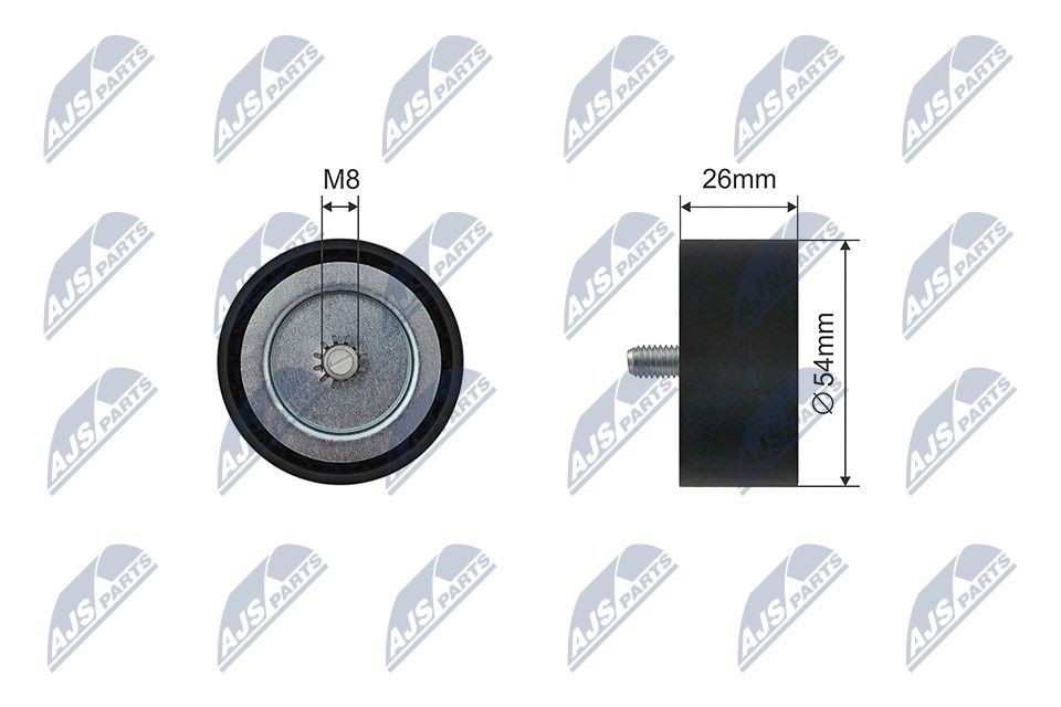 NTY RNK-ME-064: Pingutusrull, soonrihm Ø: 54mm, Ø: 54mm