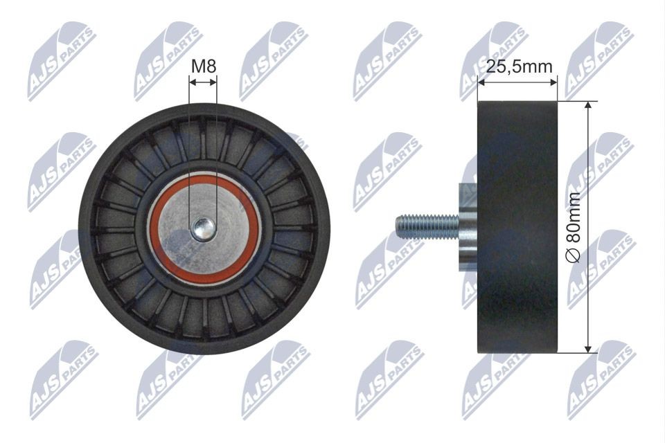NTY RNK-PL-044: Pingutusrull, soonrihm Ø: 80mm, Ø: 80mm