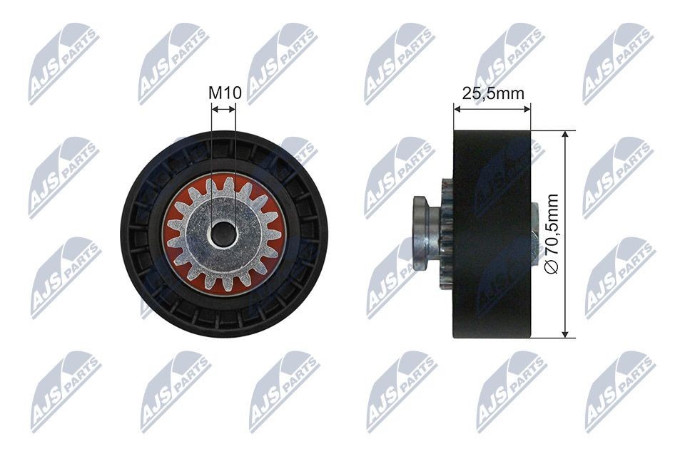 NTY RNK-RE-036: Pingutusrull, soonrihm Ø: 70mm, Ø: 70mm