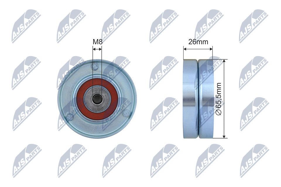 NTY RNK-RE-045: Įtempiklio skriemulys, V formos rumbuotas diržas Ø: 66mm, Ø: 66mm