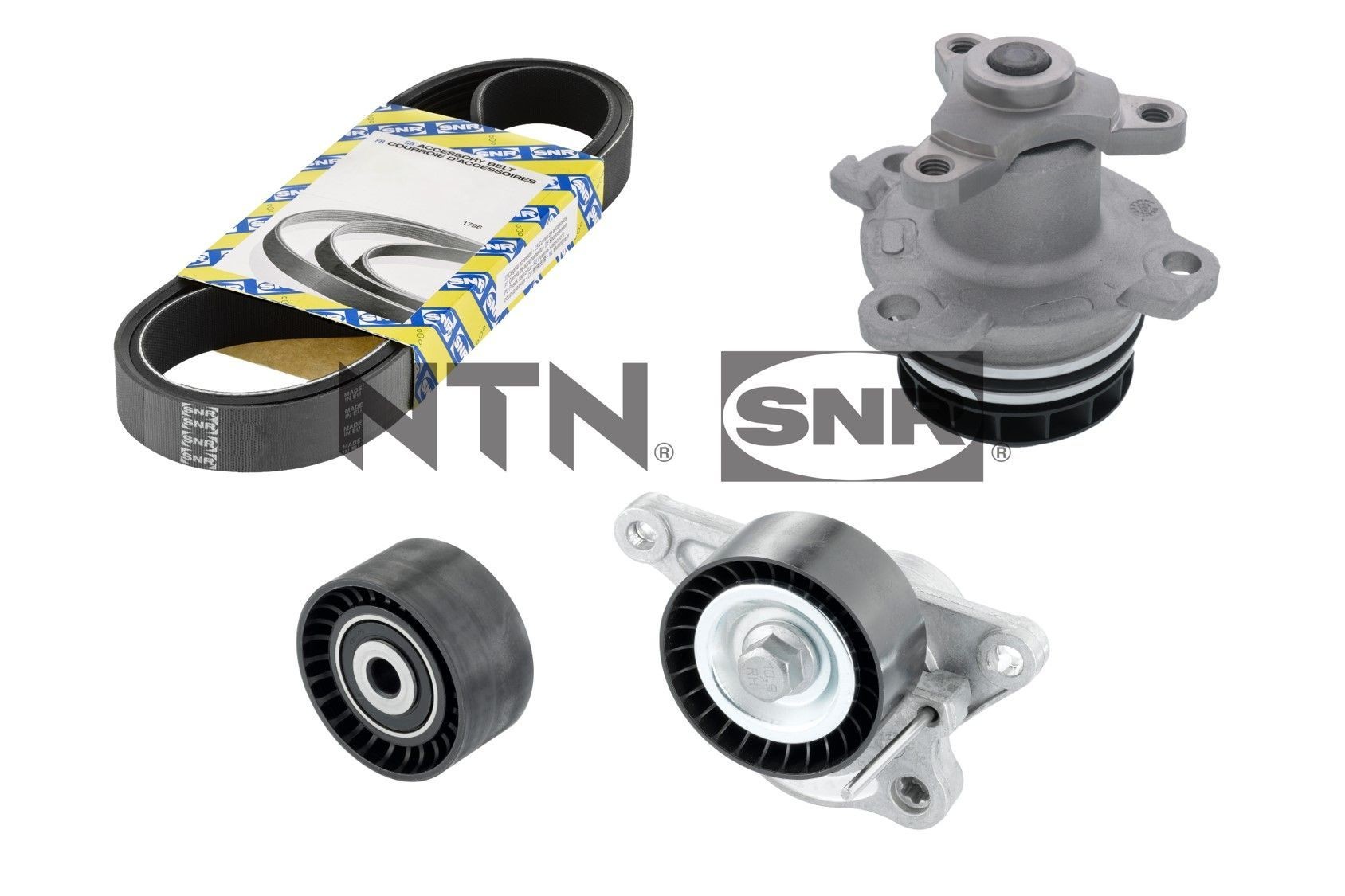 SNR KAP855.180: Pompa apa + Set curea transmisie cu caneluri