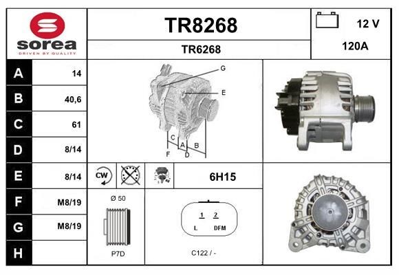 SNRA TR8268: Laturi 120A, Integroidulla säätimellä