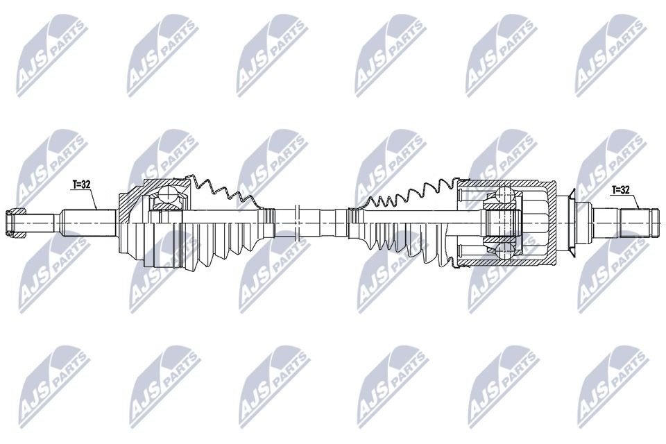 NTY NPW-CH-128: Veovõll Tagasild vasakul, Tagasild paremal, 832mm