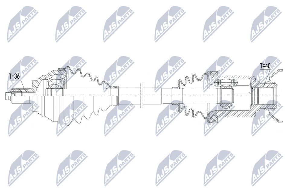 NTY NPW-VW-183: Planetara Axa fata dreapta, 600mm