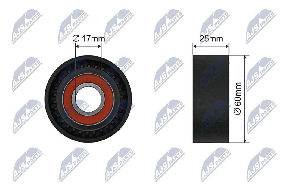 NTY RNK-MZ-013A: Pingutusrull, soonrihm Ø: 60mm, Ø: 60mm