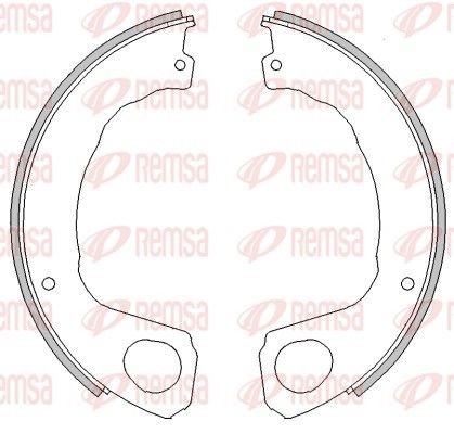 REMSA 4453.00: Set saboti frana, frana de mana puntea spate, 202mm