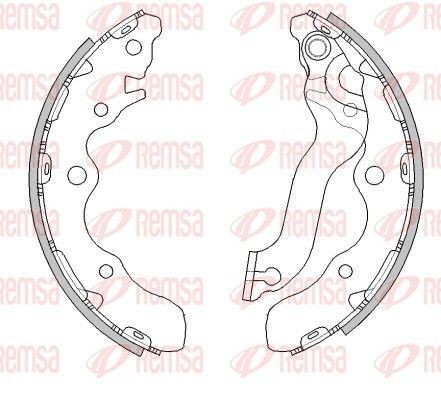 REMSA 4521.00: Set saboti frana puntea spate, 202,8mm, cu pârghie