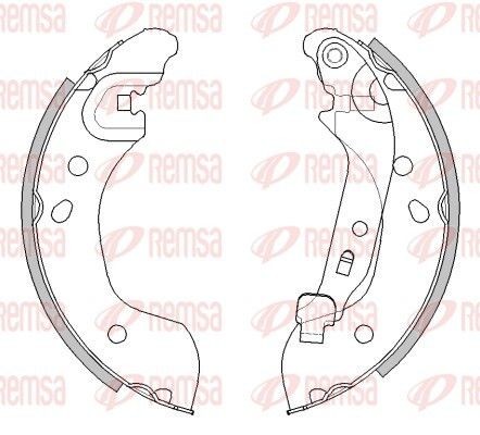 REMSA 4536.00: Set saboti frana puntea spate, 203mm, cu pârghie