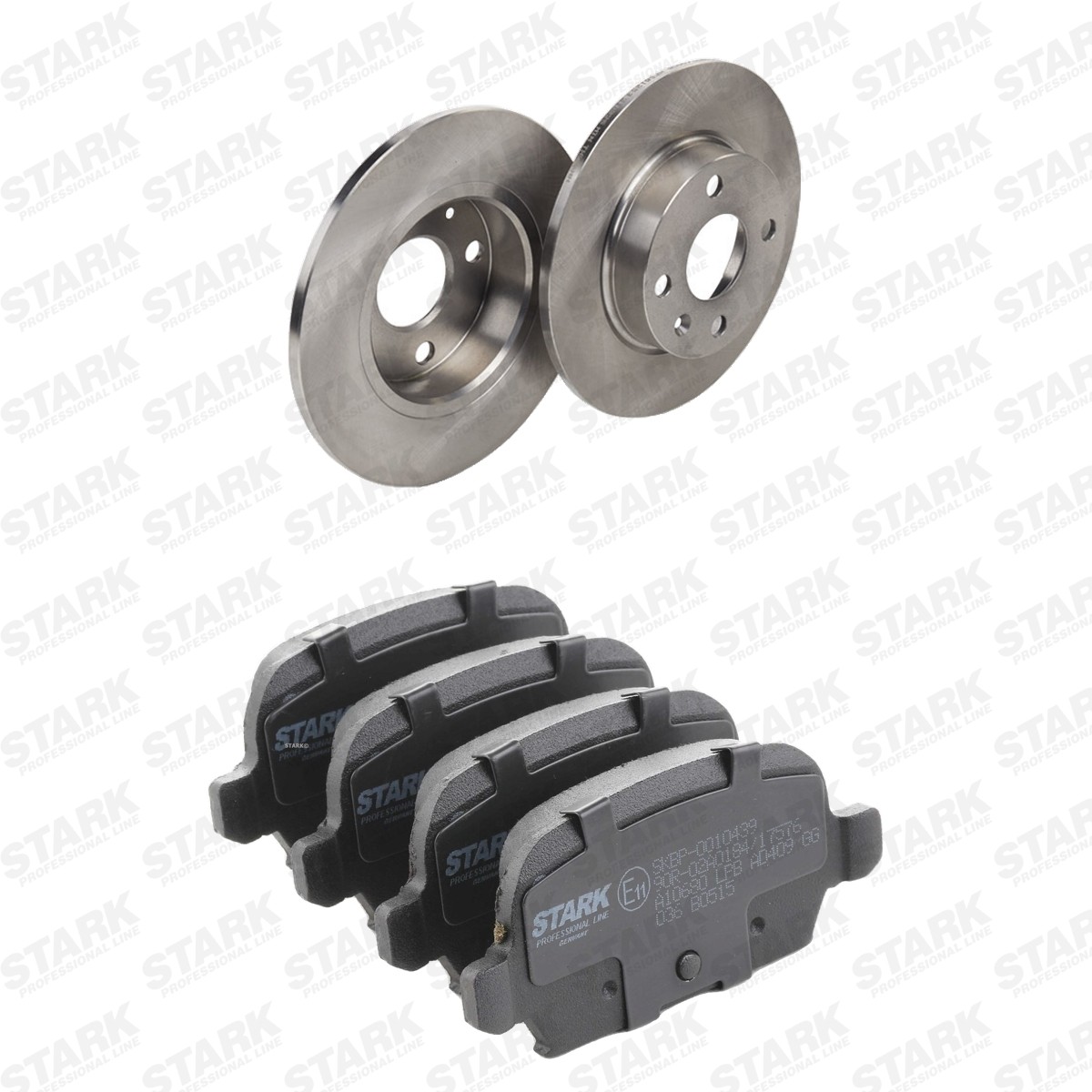 STARK SKBK-10992175: Kit de discos de freno y pastillas Eje trasero, macizo