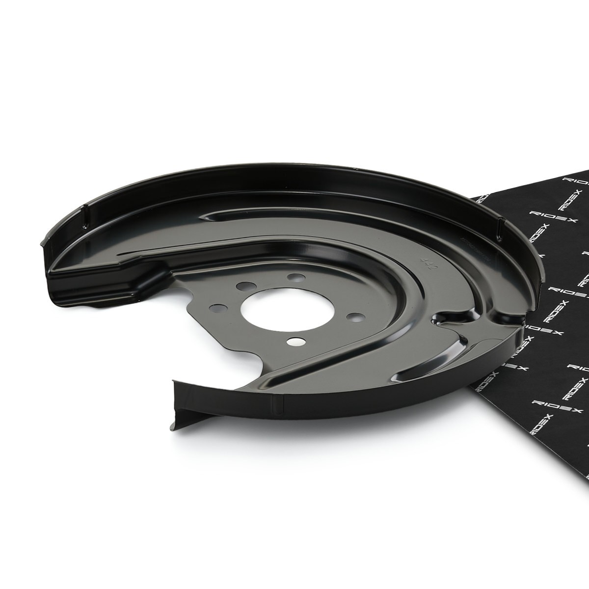 RIDEX 1330S0424: Dubļu sargs, Bremžu disks Aizm. tilts kreisajā pusē