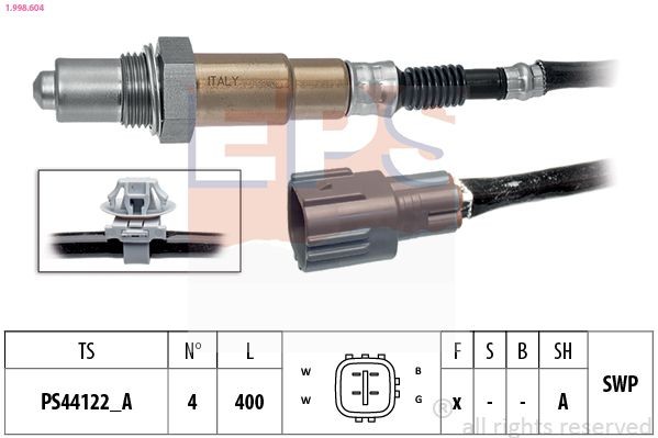 EPS 1.998.604: Lambda jutiklis Made in Italy - OE Equivalent su tvirtinimo medžiaga