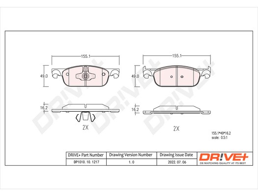 Dr!ve+ DP1010.10.1217: Piduriklotsid