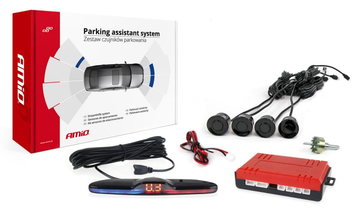 AMiO 02287: Parkavimo sistema priekis ir galas, su jutikliu MAX LED