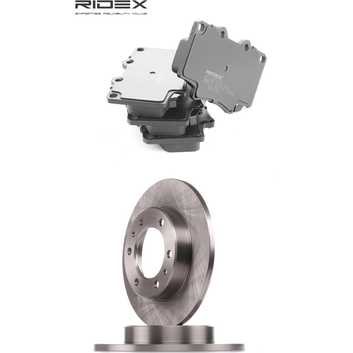 RIDEX 3405B2727: Pidurikomplekt, ketaspidur Esisild, Ø: 302mm, täis