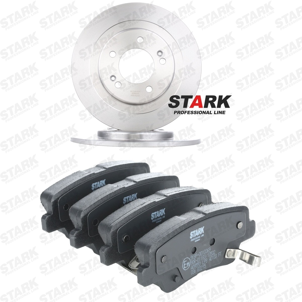 STARK SKBK-10993317: Pidurikomplekt, ketaspidur Tagasild, Ø: 284mm, täis, koos kokkusurumisvastase plekiga