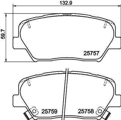 HELLA 8DB 355 025-911: Piduriklotsid koos lisadega