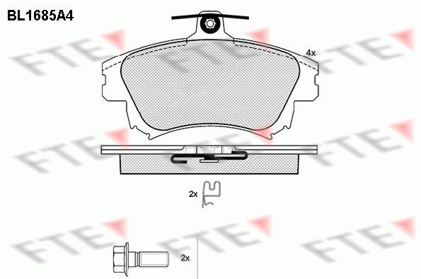 FTE 9010297: Plăcuțe de frână punte fata