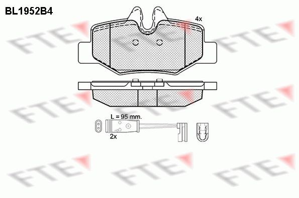 FTE 9010539: Plăcuțe de frână puntea spate