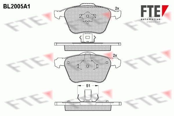 FTE 9010590: Plăcuțe de frână punte fata