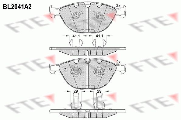 FTE 9010627: Plăcuțe de frână punte fata