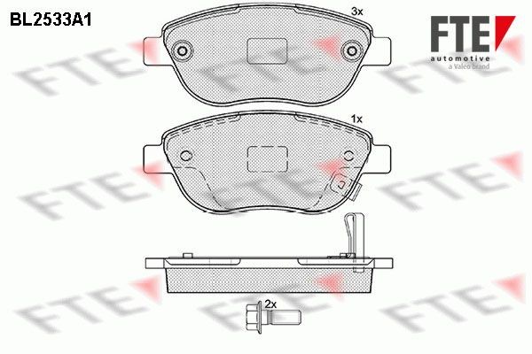 FTE 9010785: Kit pastiglie freni Assale anteriore