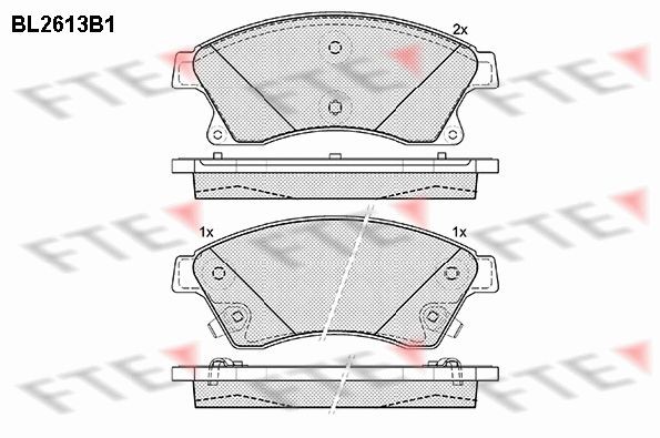 FTE 9010861: Plăcuțe de frână punte fata