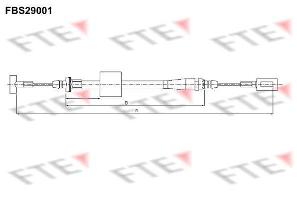 FTE 9250654: Cablu, frana de parcare spate