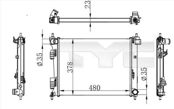 TYC 717-0001: Radiator, racire motor