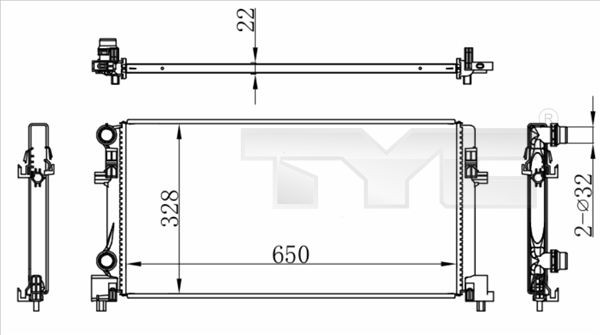 TYC 737-0073: Radiator, racire motor