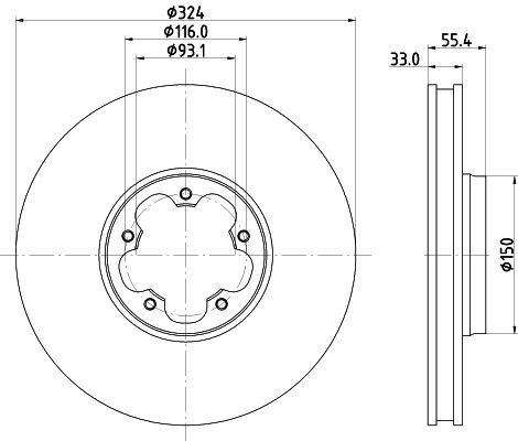 MINTEX MDC3178C: Piduriketas Ø: 324mm, sisemine õhutus, Ø: 324mm, kaetud, ilma rattakeskmeta, ilma rattalaagrita, ilma rattakinnituspoltideta