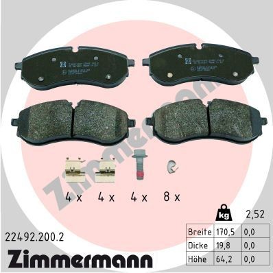 ZIMMERMANN 22492.200.2: Piduriklotsid Foto vastab tarnekomplektile, libiseva plaadiga, koos vedruga, koos kruvidega