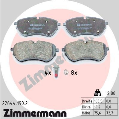 ZIMMERMANN 22644.190.2: Piduriklotsid Foto vastab tarnekomplektile, koos vedruga, koos kruvidega