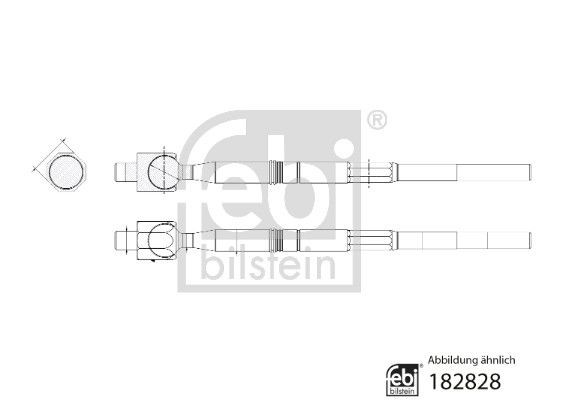 FEBI BILSTEIN 182828: Sisemine rooliots, roolivarras esisild vasakul, esisild paremal, 324mm, kontramutriga, lukustusplaadiga