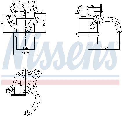 NISSENS 989421: Răcitor EGR ** FIRST FIT ** cu garnituri, fara bypass vacuum, fara senzor