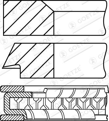 GOETZE ENGINE 08-336300-10: Set segmenti piston