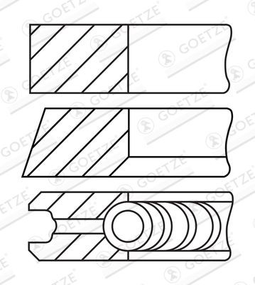 GOETZE ENGINE 08-449700-10: Set segmenti piston Goetze Diamond Coated® LKZ-Ring®