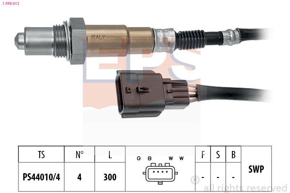 EPS 1.998.612: Lambda andur Made in Italy - OE Equivalent