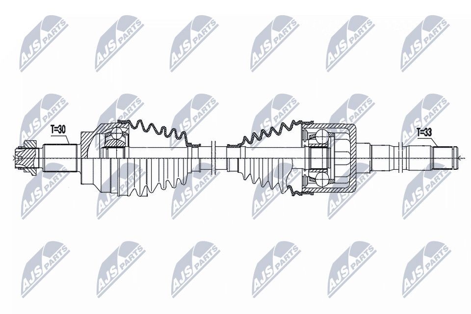 NTY NPW-AR-016: Drivaxel Bakaxel höger, 880mm