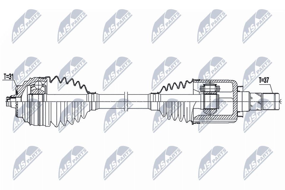 NTY NPW-BM-166: Veovõll esisild vasakul, 550mm