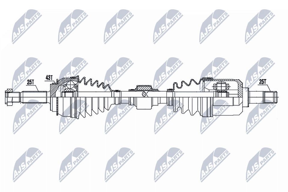 NTY NPW-MS-071: Veovõll esisild vasakul, 615mm