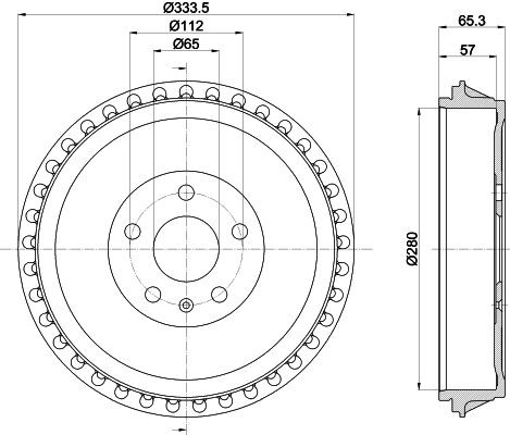 MINTEX MBD436: Piduritrummel 334mm, ilma rattakeskmeta, ilma rattalaagrita, ilma rattakinnituspoltideta