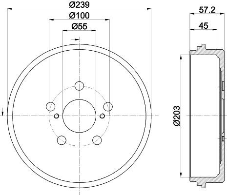 MINTEX MBD437: Piduritrummel 239mm, ilma rattakeskmeta, ilma rattalaagrita, ilma rattakinnituspoltideta