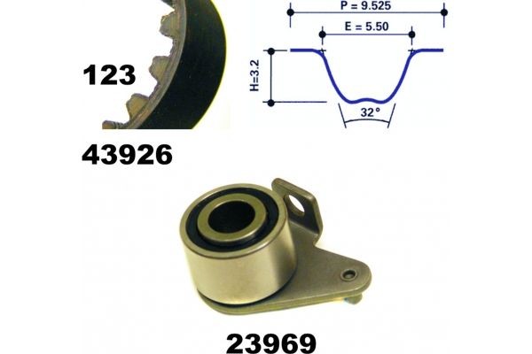 MAPCO 23926: Hammasrihma komplekt Hammastehulk 1: 123