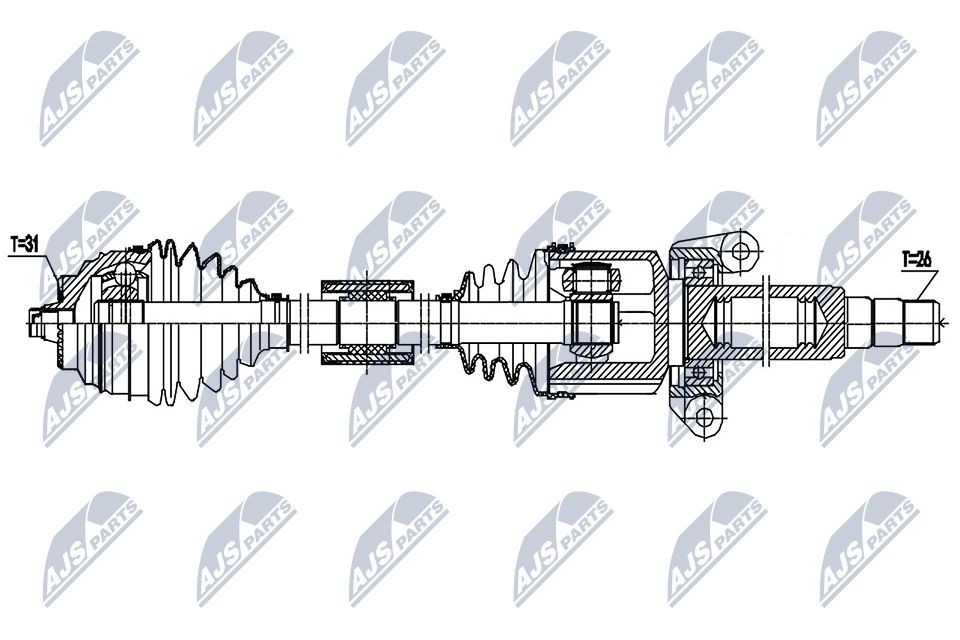 NTY NPW-BM-188: Veovõll esisild paremal, 903mm
