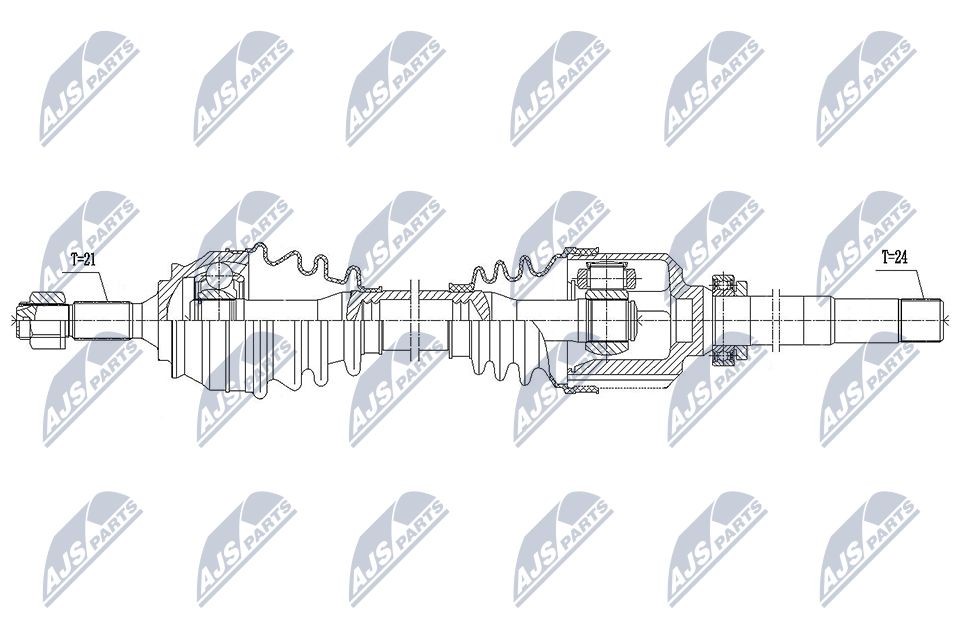 NTY NPW-CT-135: Piedziņas vārpsta Priekšējais tilts pa labi, 880mm