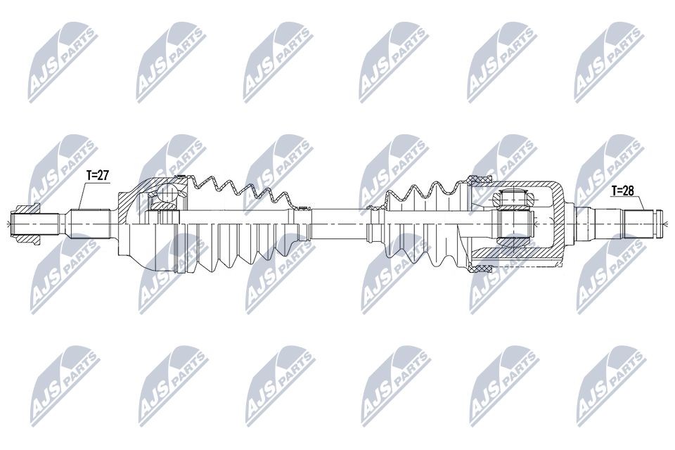 NTY NPW-FR-161: Pusašis priekinė ašis, kairė, 631mm