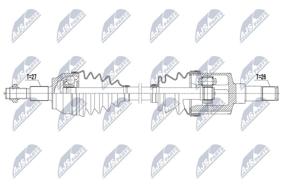 NTY NPW-FR-164: Veovõll esisild vasakul, 653mm