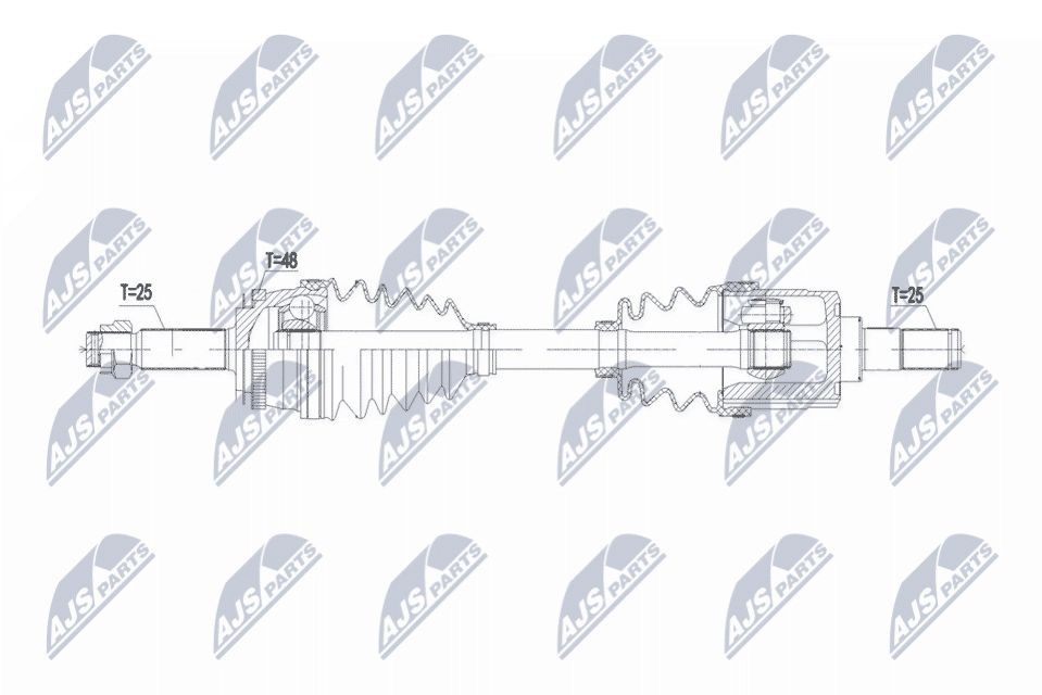 NTY NPW-KA-384: Veovõll esisild vasakul, 634mm
