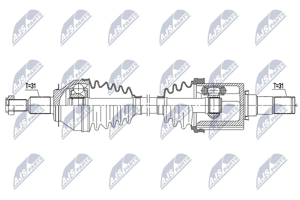 NTY NPW-MZ-074: Veovõll esisild vasakul, 645mm