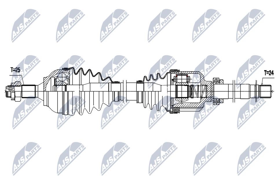 NTY NPW-PE-087: Veovõll esisild paremal, 863mm